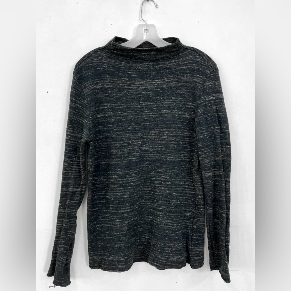 Transit Uomo Men's Marled Grey Woven Turtleneck Mock Neck Size Large L Slim Fit